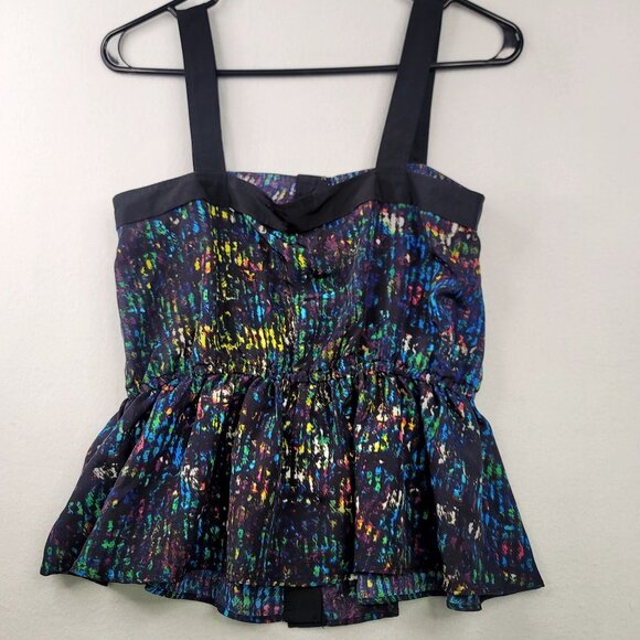 Derek Lam for DesigNation Nightshade Rio De Janeiro Peplum Splatter Top XS - Picture 9 of 13